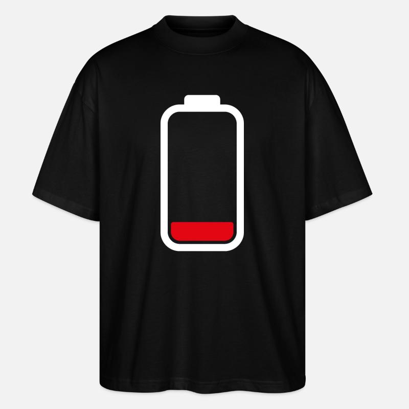 LOW BATTERY - White - Stanley/Stella Oversized Unisex Bio T-Shirt Blaster 2.0 - Schwarz