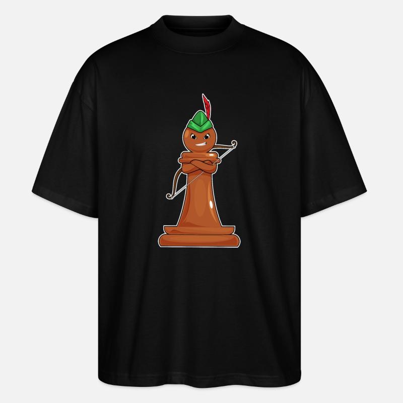 Schachfigur Bauer Bogenschütze Schach - Stanley/Stella Oversized Unisex Bio T-Shirt Blaster 2.0 - Schwarz