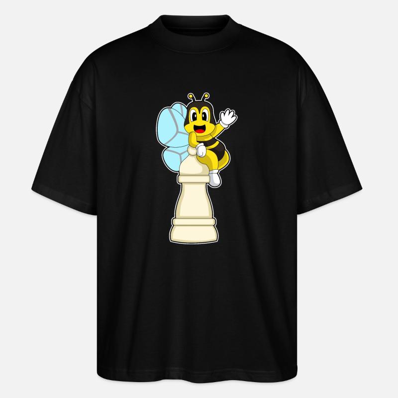 Schachfigur Bauer Biene Schach - Stanley/Stella Oversized Unisex Bio T-Shirt Blaster 2.0 - Schwarz