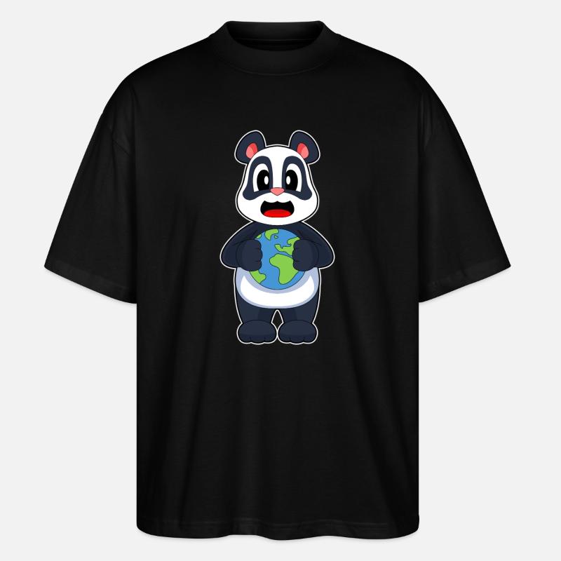 Panda Terre - T-shirt bio Blaster 2.0 coupe oversize Stanley/Stella Unisexe - noir