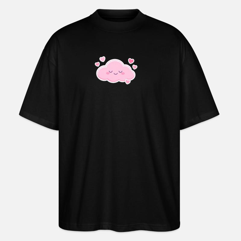 Pink Cloud Hearts Kawaii - Stanley/Stella Oversized Unisex Bio T-Shirt Blaster 2.0 - Schwarz
