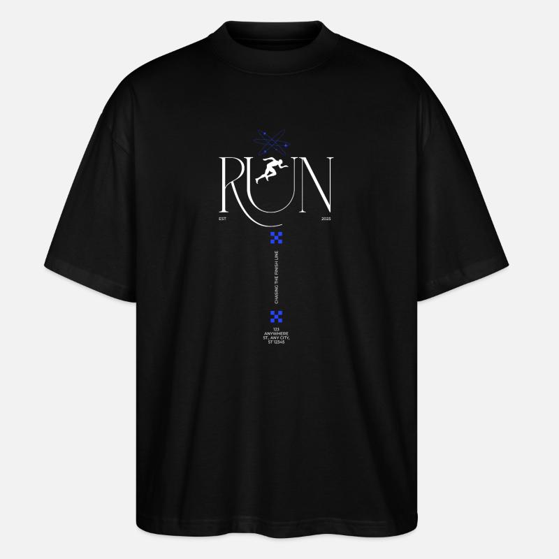 RUN Neon Runner Glyphs - T-shirt bio Blaster 2.0 coupe oversize Stanley/Stella Unisexe - noir