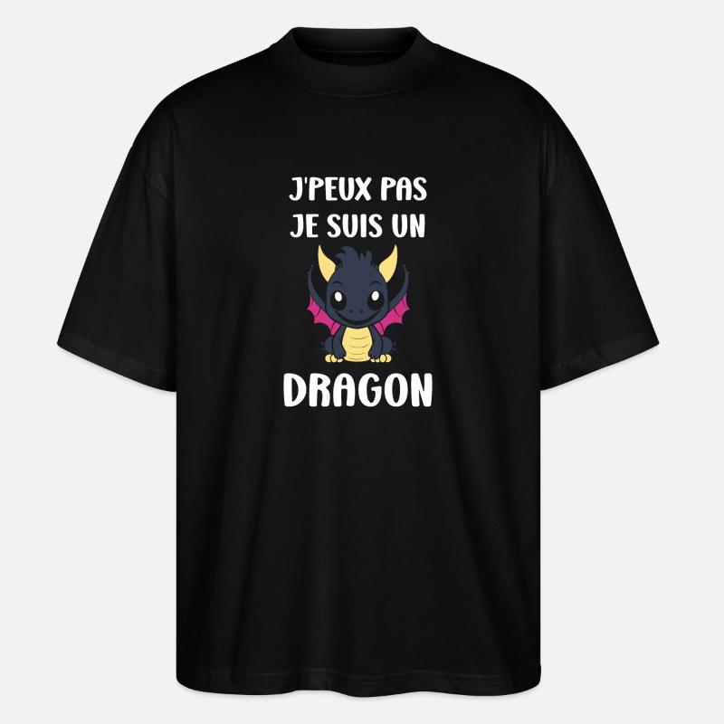 Bébé dragon - T-shirt bio Blaster 2.0 coupe oversize Stanley/Stella Unisexe - noir