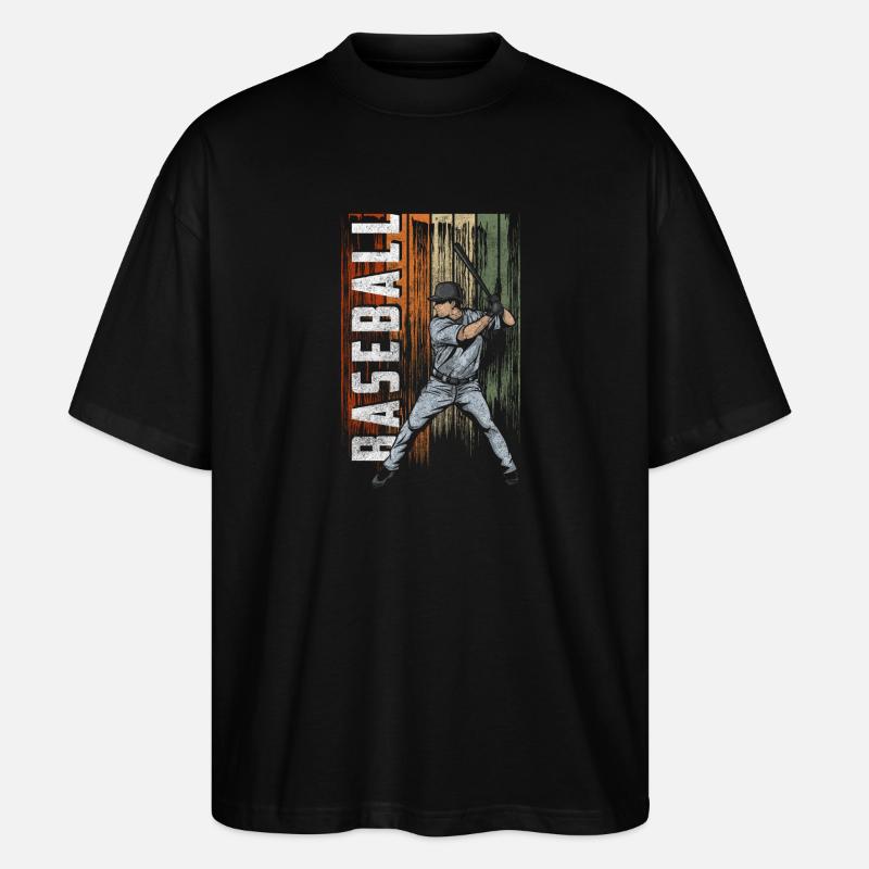 Baseball Ball Spieler Pitchen - Stanley/Stella Oversized Unisex Bio T-Shirt Blaster 2.0 - Schwarz