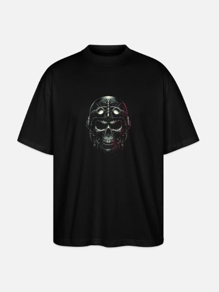 Aviator Skull Pilot - Stanley/Stella Oversized Unisex Organic T-shirt Blaster 2.0 - black