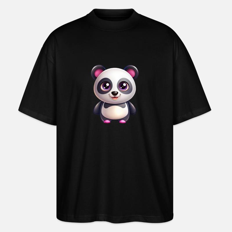 Kawaii Panda - Stanley/Stella Oversized Unisex Bio T-Shirt Blaster 2.0 - Schwarz