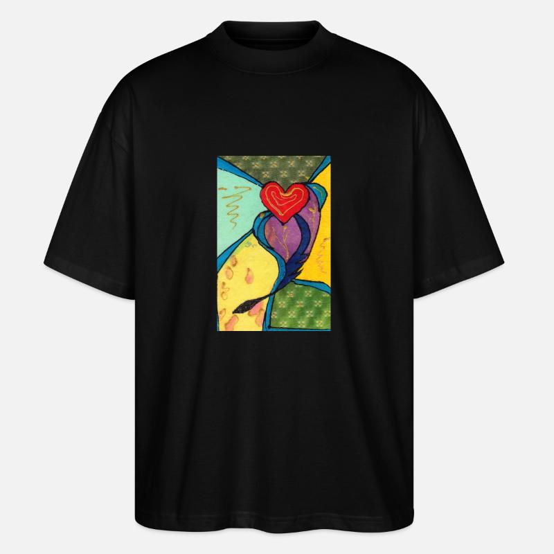 Herz - Stanley/Stella Oversized Unisex Bio T-Shirt Blaster 2.0 - Schwarz