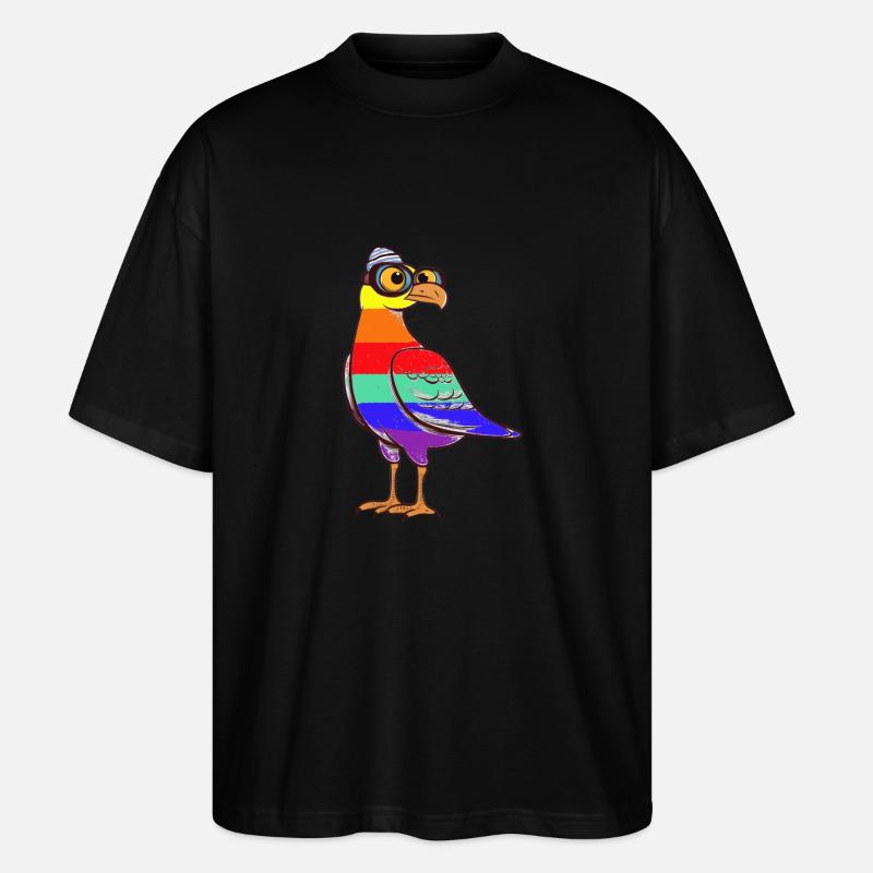 LGBT Regenbogen Möwe Möwen maritim - Stanley/Stella Oversized Unisex Bio T-Shirt Blaster 2.0 - Schwarz