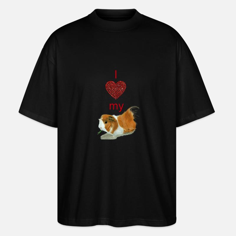 J'aime mon cochon de Guinée - T-shirt bio Blaster 2.0 coupe oversize Stanley/Stella Unisexe - noir