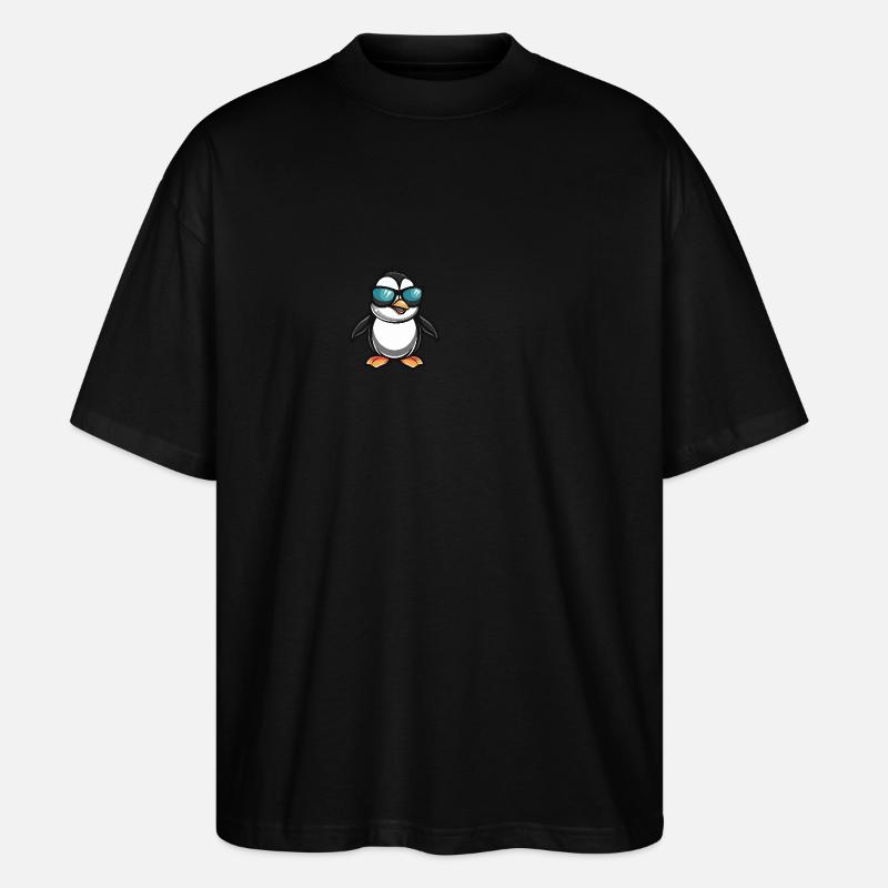 Pinguin Cool Comic - Stanley/Stella Oversized Unisex Bio T-Shirt Blaster 2.0 - Schwarz