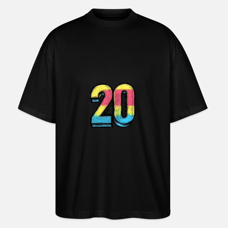 20 Zahl Comic - Stanley/Stella Oversized Unisex Bio T-Shirt Blaster 2.0 - Schwarz