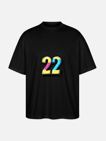 22 Number Comic - Stanley/Stella Oversized Unisex Organic T-shirt Blaster 2.0 - black