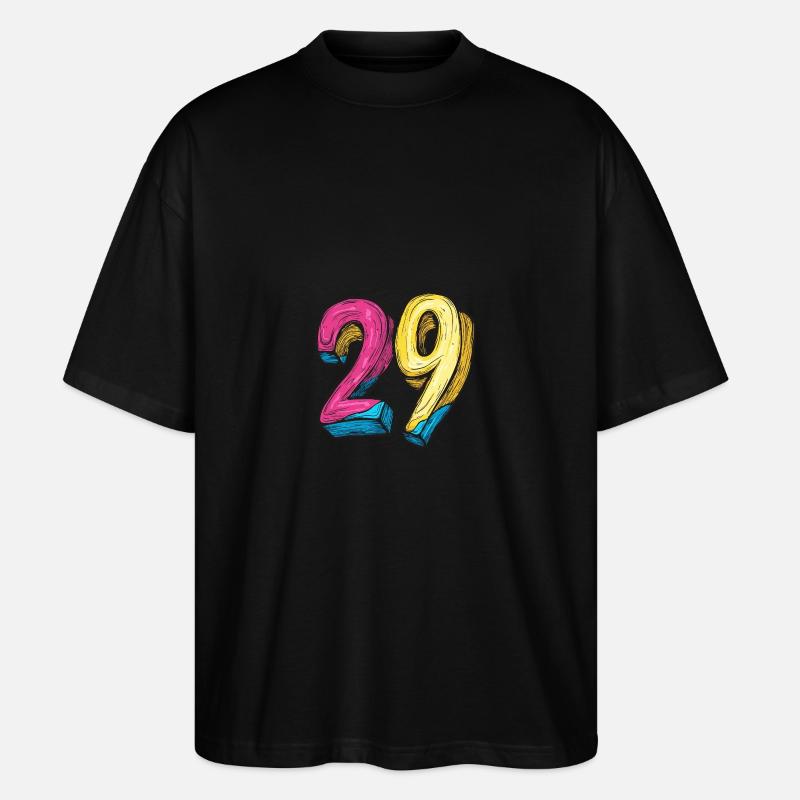 29 Zahl Comic - Stanley/Stella Oversized Unisex Bio T-Shirt Blaster 2.0 - Schwarz