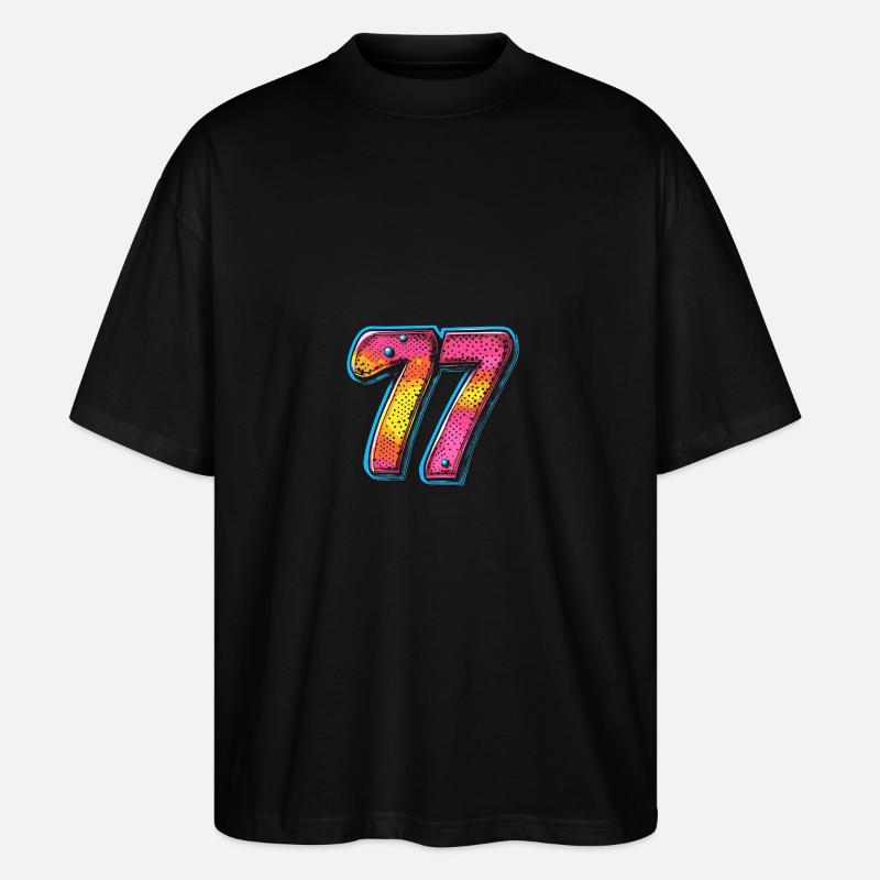 77 Zahl Comic - Stanley/Stella Oversized Unisex Bio T-Shirt Blaster 2.0 - Schwarz