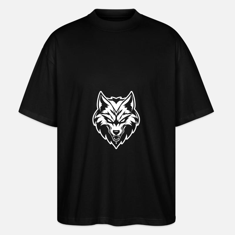 Icône Tête de Loup - T-shirt bio Blaster 2.0 coupe oversize Stanley/Stella Unisexe - noir