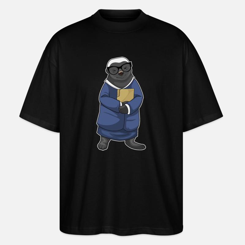 Dachs Sekretärin Mappe - Stanley/Stella Oversized Unisex Bio T-Shirt Blaster 2.0 - Schwarz