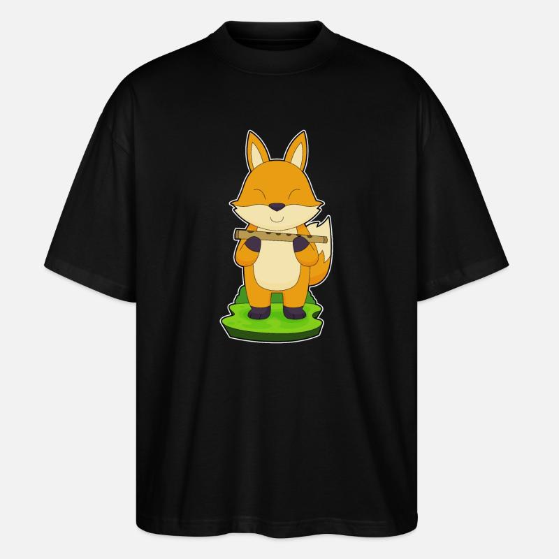 Fuchs Musiker Flöte Musik - Stanley/Stella Oversized Unisex Bio T-Shirt Blaster 2.0 - Schwarz