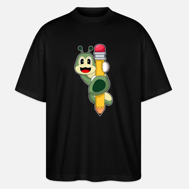 École de crayons Caterpillar Pupil - T-shirt bio Blaster 2.0 coupe oversize Stanley/Stella Unisexe - noir