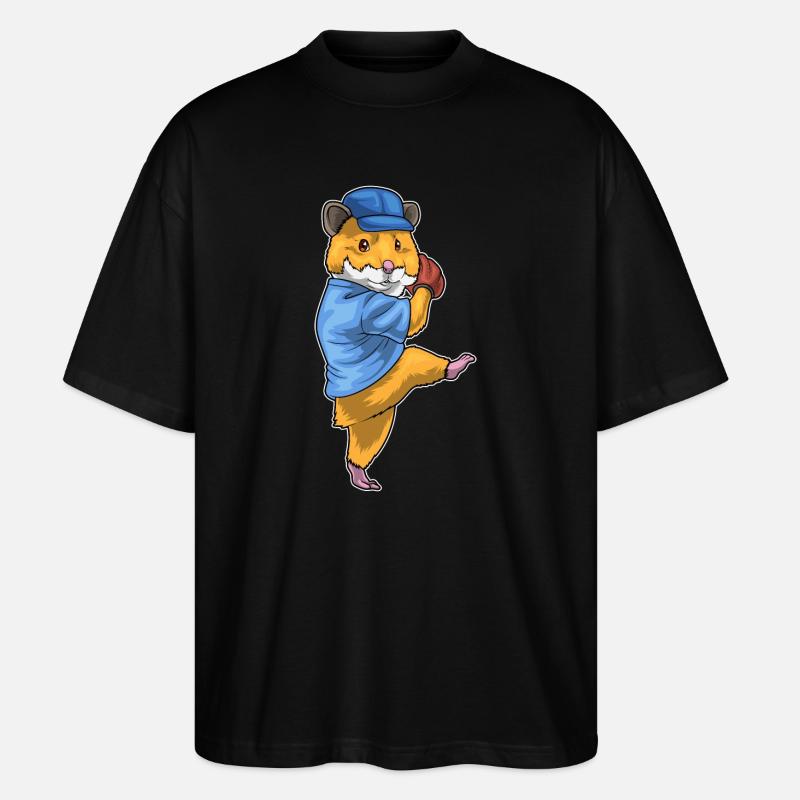 Hamster Baseball Gant de Baseball - T-shirt bio Blaster 2.0 coupe oversize Stanley/Stella Unisexe - noir