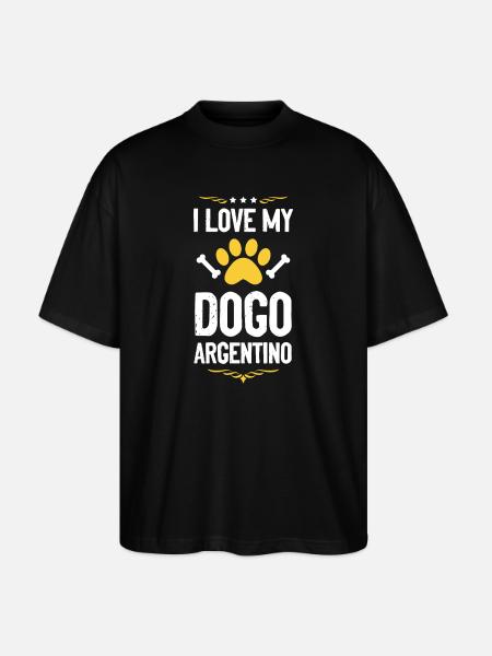 J’adore mon Dogue Argentino - T-shirt bio Blaster 2.0 coupe oversize Stanley/Stella Unisexe - noir