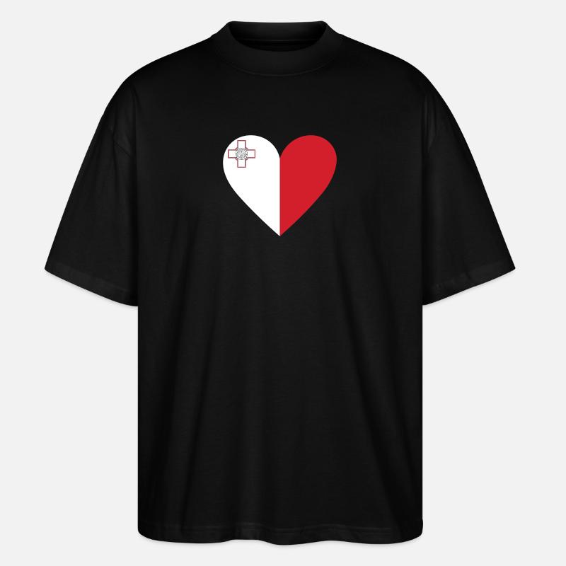 Malta Heart - Stanley/Stella Oversized Unisex Bio T-Shirt Blaster 2.0 - Schwarz