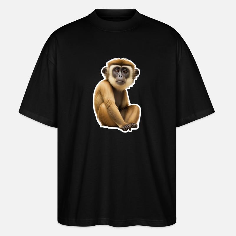 Gibbon-Äffchen - Stanley/Stella Oversized Unisex Bio T-Shirt Blaster 2.0 - Schwarz