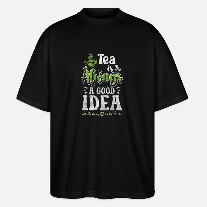 Tea Cozy Teacup Teapot - Stanley/Stella Oversized Unisex Organic T-shirt Blaster 2.0 - black