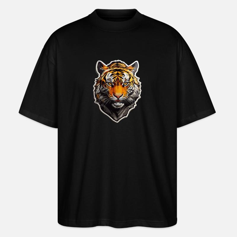 Lion Face - Stanley/Stella Oversized Unisex Bio T-Shirt Blaster 2.0 - Schwarz