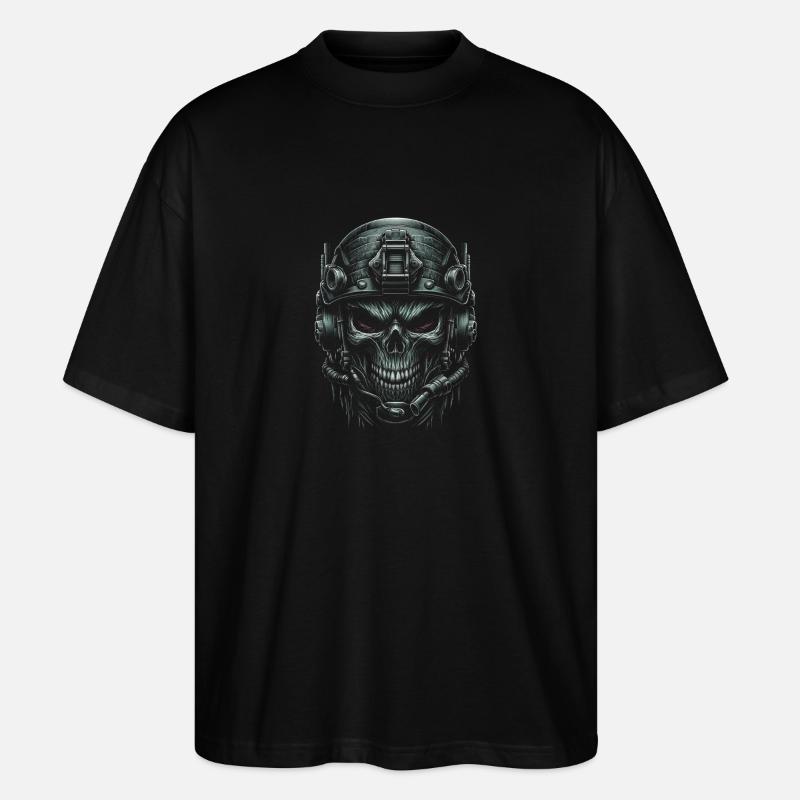 Commando's Skull - Stanley/Stella Oversized Unisex Organic T-shirt Blaster 2.0 - black