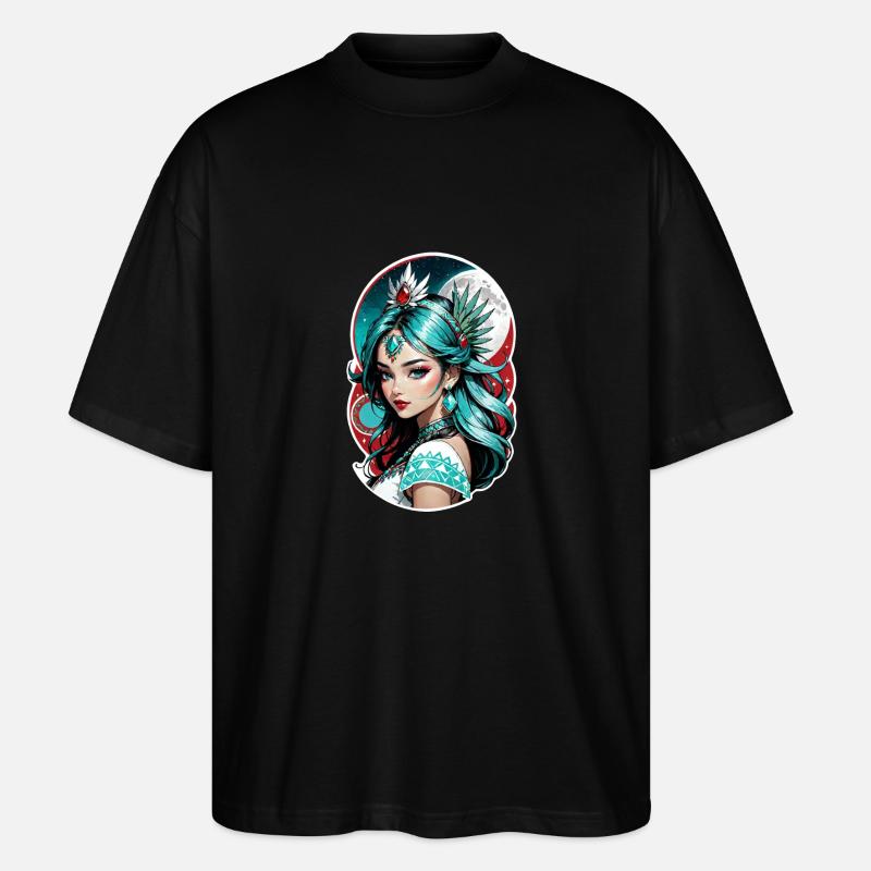 Indische Prinzessin - Aztek - Stanley/Stella Oversized Unisex Bio T-Shirt Blaster 2.0 - Schwarz