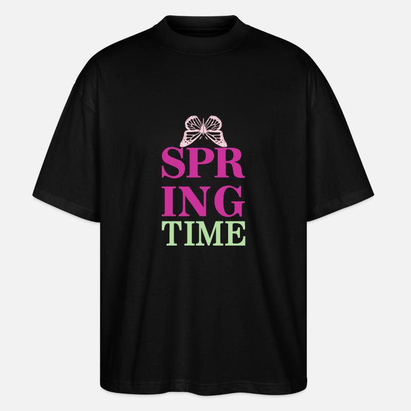 SpringTime - Spring is here! - Stanley/Stella Oversized Unisex Organic T-shirt Blaster 2.0 - black