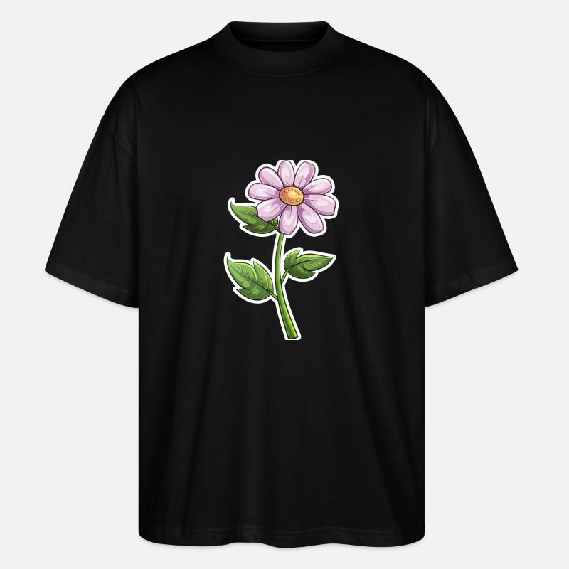 Blumen - Stanley/Stella Oversized Unisex Bio T-Shirt Blaster 2.0 - Schwarz