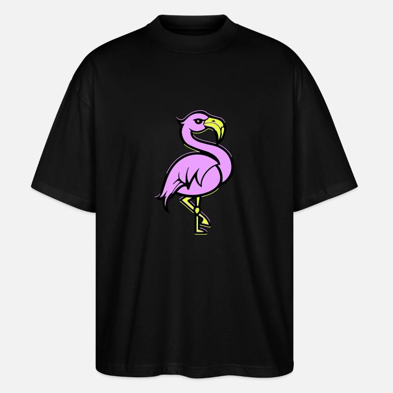Flamingo Comic - Stanley/Stella Oversized Unisex Organic T-shirt Blaster 2.0 - black
