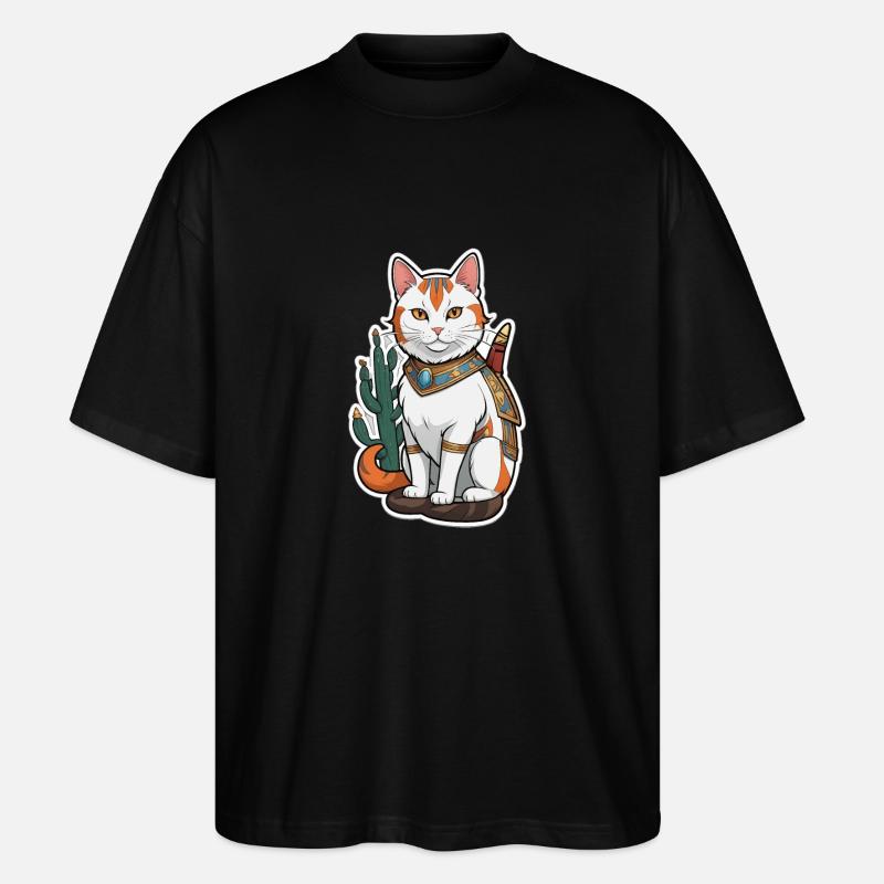 Katze Comic - Stanley/Stella Oversized Unisex Bio T-Shirt Blaster 2.0 - Schwarz