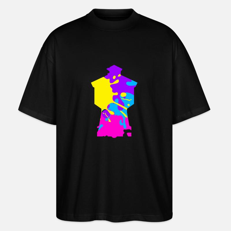 Wasserturm Langeoog bunt - Stanley/Stella Oversized Unisex Bio T-Shirt Blaster 2.0 - Schwarz