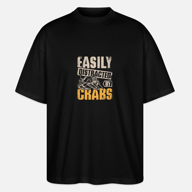 Facilement distrait par les crabes - T-shirt bio Blaster 2.0 coupe oversize Stanley/Stella Unisexe - noir