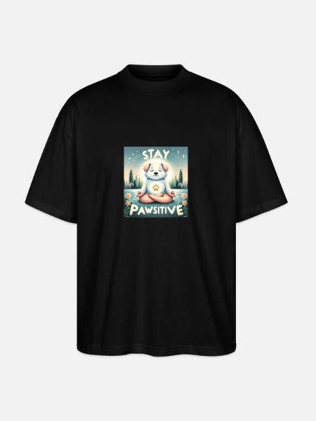 stay pawsitive dog - Stanley/Stella Oversized Unisex Bio T-Shirt Blaster 2.0 - Schwarz