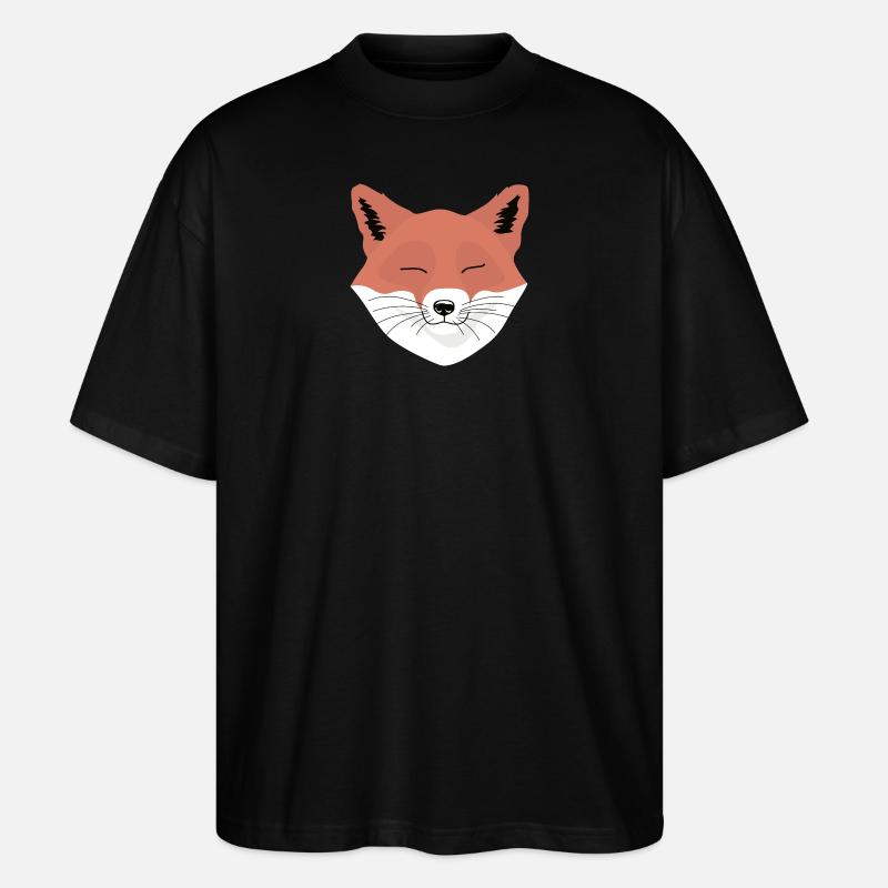Fuchs happy - Stanley/Stella Oversized Unisex Bio T-Shirt Blaster 2.0 - Schwarz