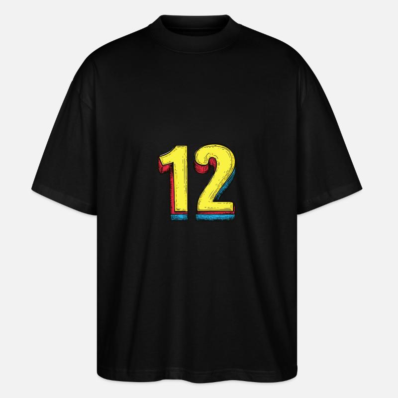 12 Number Comic - Stanley/Stella Oversized Unisex Organic T-shirt Blaster 2.0 - black