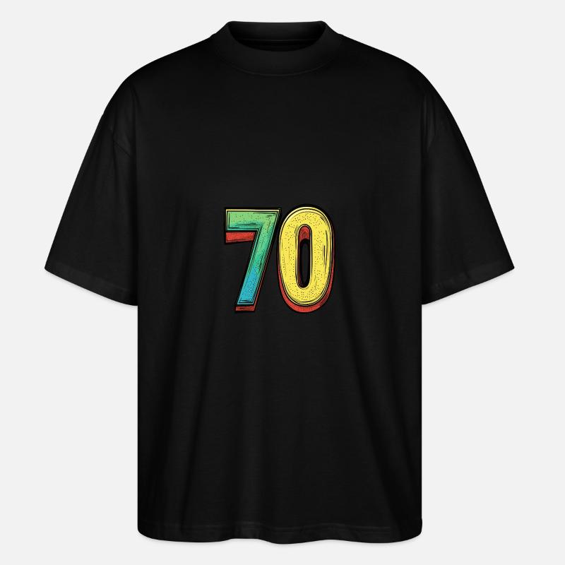 70 Zahl Comic - Stanley/Stella Oversized Unisex Bio T-Shirt Blaster 2.0 - Schwarz