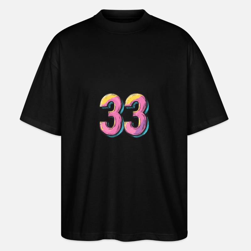33 Zahl Comic - Stanley/Stella Oversized Unisex Bio T-Shirt Blaster 2.0 - Schwarz
