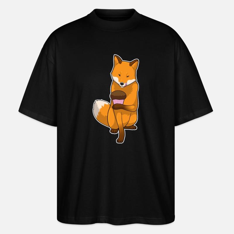 Fox Muffin - Stanley/Stella Oversized Unisex Organic T-shirt Blaster 2.0 - black