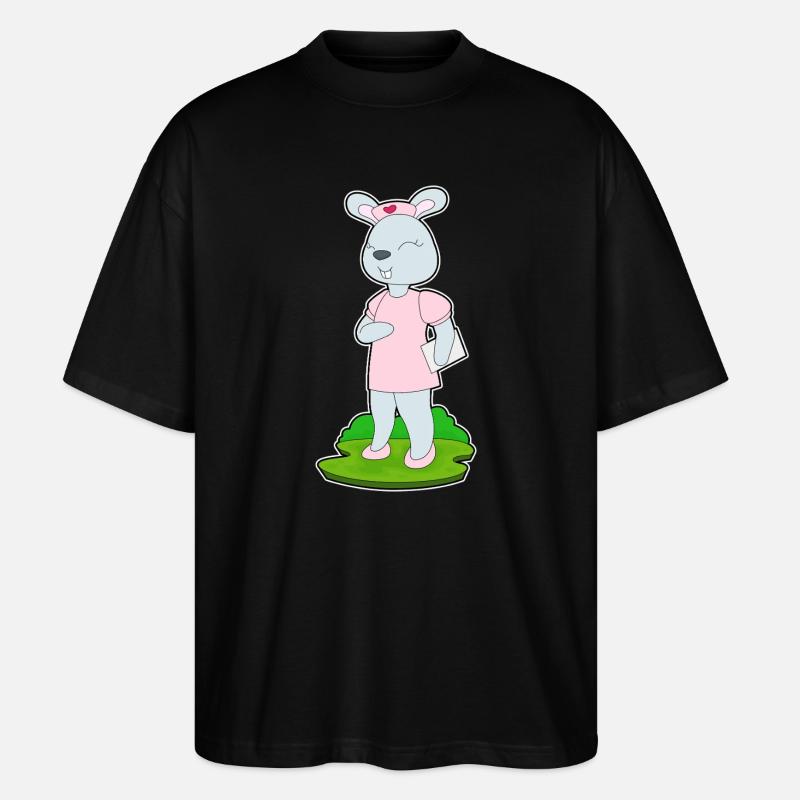Infirmière lapin - T-shirt bio Blaster 2.0 coupe oversize Stanley/Stella Unisexe - noir