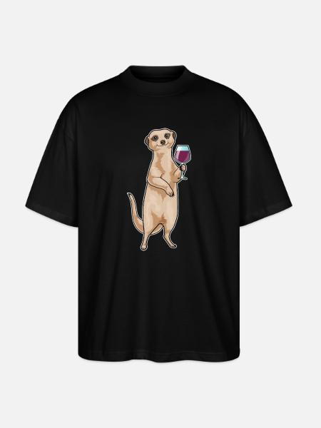 Vin rouge de suricate - T-shirt bio Blaster 2.0 coupe oversize Stanley/Stella Unisexe - noir