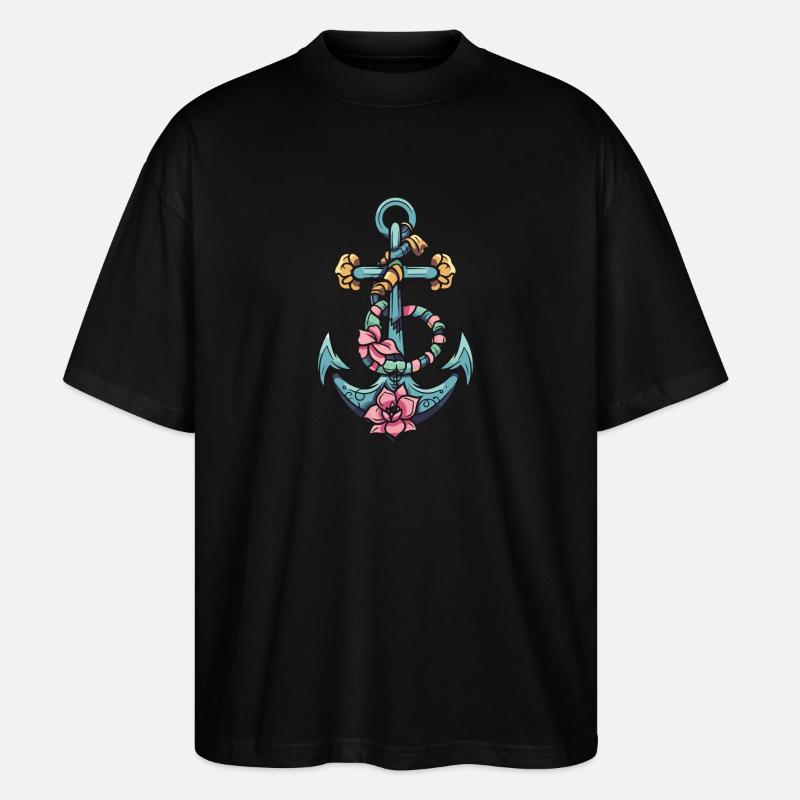 Anker Hafen - Stanley/Stella Oversized Unisex Bio T-Shirt Blaster 2.0 - Schwarz