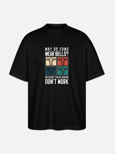 Cows Dairy Cow Farmer - Stanley/Stella Oversized Unisex Organic T-shirt Blaster 2.0 - black