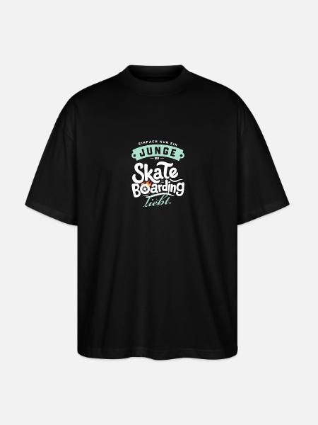 Junge, der Skateboarding liebt - Stanley/Stella Oversized Unisex Bio T-Shirt Blaster 2.0 - Schwarz