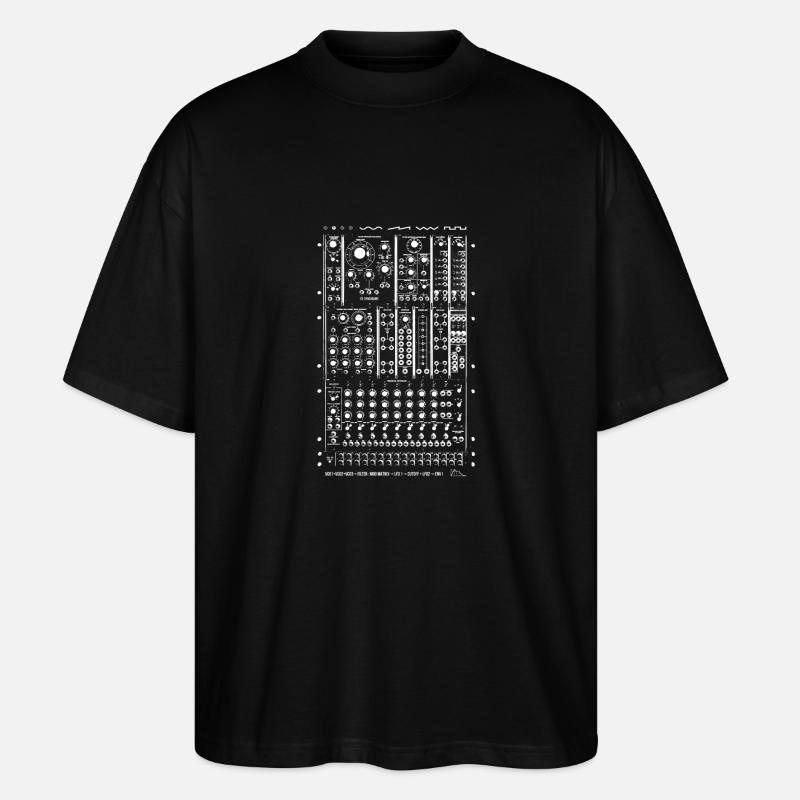 Modular Synth White - Stanley/Stella Oversized Unisex Organic T-shirt Blaster 2.0 - black