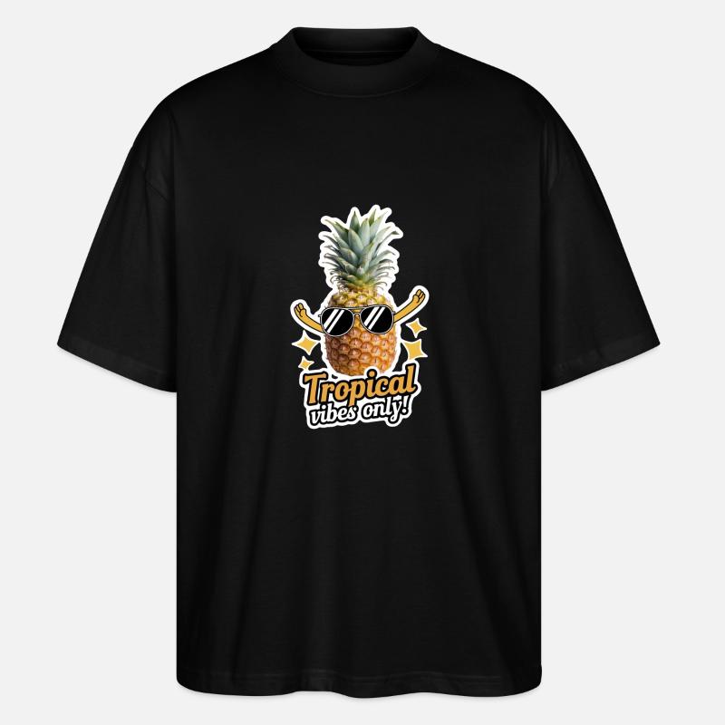 Tropical Vibes Only - Ananas-Sonnenbrille - Stanley/Stella Oversized Unisex Bio T-Shirt Blaster 2.0 - Schwarz