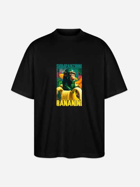 shimpanzinni bananini,shimpanse,banana,graffiti - Stanley/Stella Oversized Unisex Organic T-shirt Blaster 2.0 - black